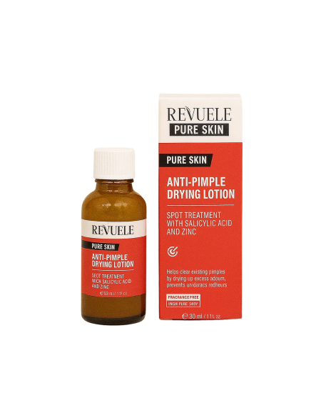 لوشن مجفف للحبوب Revuele Pure Skin Anti-Pimple Drying Lotion – بعلاج موضعي بحمض الساليسيليك والزنك